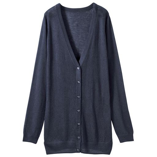 Vネックロングニットカーディガン(S～4L) - ファッション通販