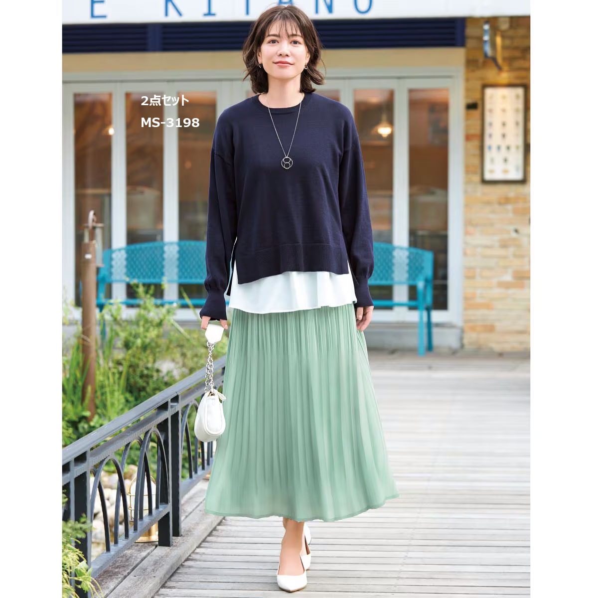シフォンジョーゼットプリーツスカート(裏地あり