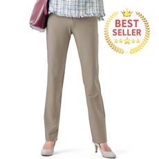 ハイテンション ストレートパンツ/ぐ～んと伸びて膝も出にくい(美脚パンツ・全方向ストレッチ・洗濯機OK・日本製生地・UVカット)