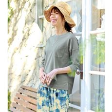 クルーネックTシャツ(7分袖)(綿100%・洗濯機OK)