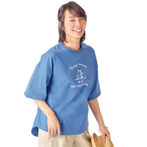 プリントゆるTシャツ(リブ以外綿100%・洗濯機OK)