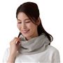 綿×麻の天然由来素材を使用したUVカットネックカバー。(日本製) グレー着用例