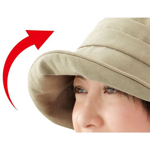 ベージュ<br>つば先ワイヤー入りでアレンジ自在