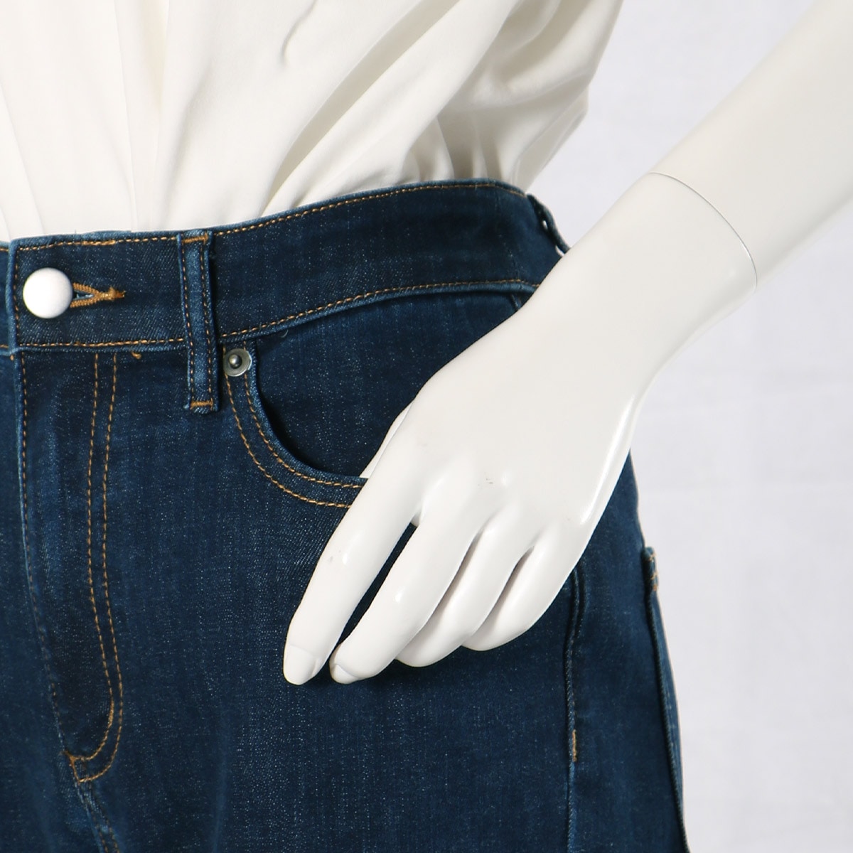 美シルエットブーツカットデニムパンツ(洗濯機OK