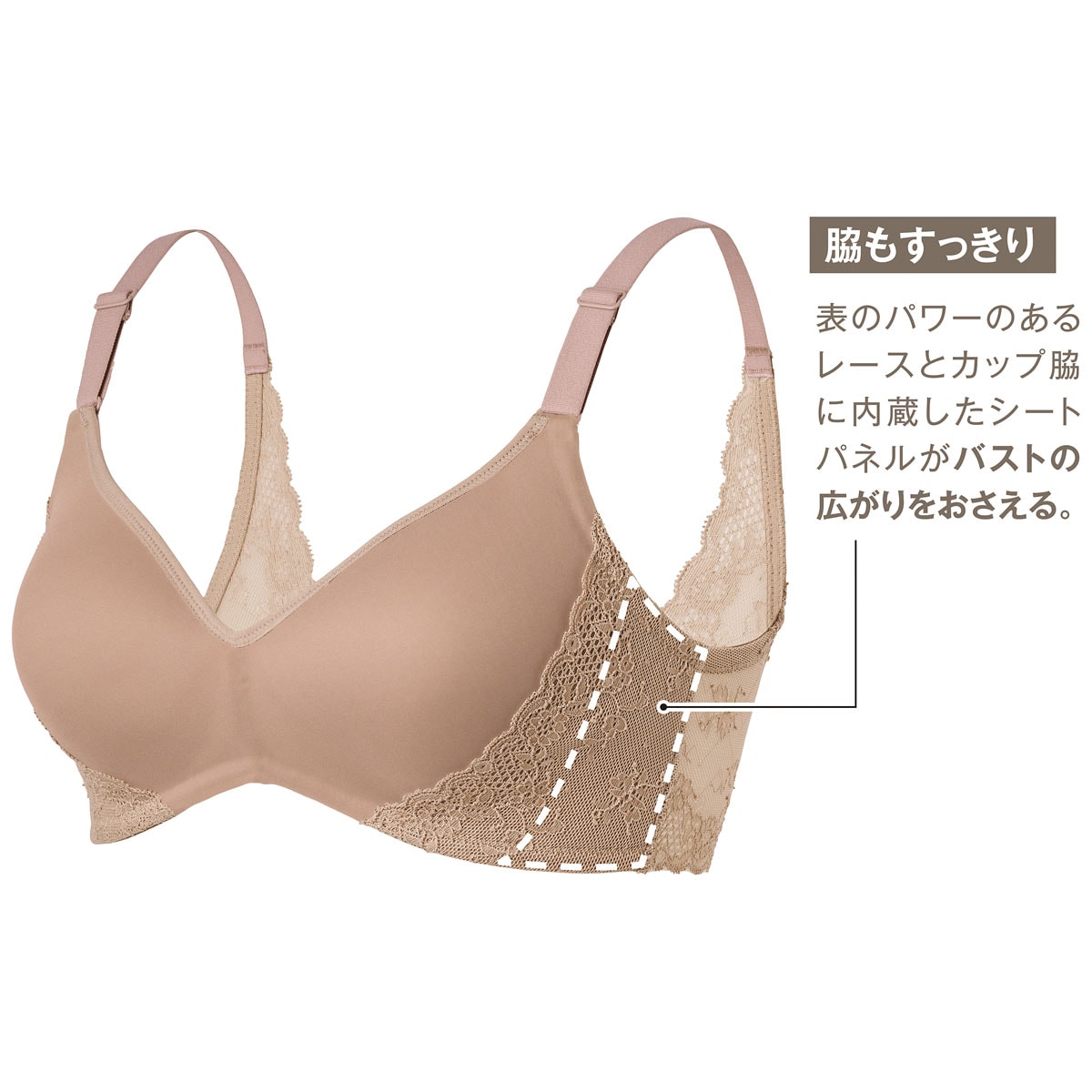 ラクして丸胸!立体ノンワイヤーの3Dブラ®(背中すっきりタイプ