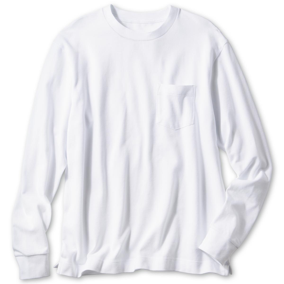綿100%カノコクルーネックTシャツ(長袖) - ファッション通販なら