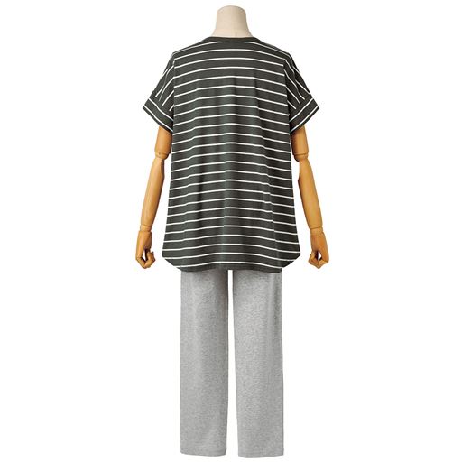 チャコールグレー(パンツ:ミックスグレー) バックスタイル 上下セット