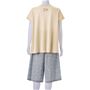 ベージュ(パンツ:グレー系) バックスタイル 上下セット
