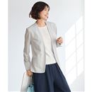 麻調ジャージノーカラージャケット