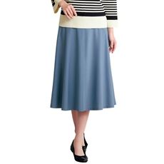 4枚はぎカットソーフレアスカート(ウエスト総ゴム・選べる2レングス・洗濯機OK)