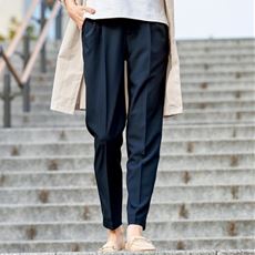 リネン調センタープレスパンツ(UVカット・接触冷感・洗濯機OK・シワになりにくい)