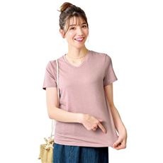 シンプルVネックTシャツ(半袖)(洗濯機OK)