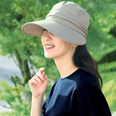 21機能で小顔に見える遮熱遮光2WAY帽子