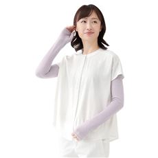 涼しいメッシュ編みの綿麻UVアームカバー(1双)
