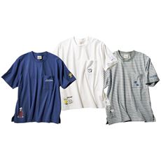 【男女兼用】綿100%ポケット付きTシャツ(SNOOPY)