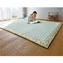ブルー(横240×縦180cm)<br>ウレタンフォーム入りでふっくら。思わず寝転びたくなるタオル地キルトラグです。