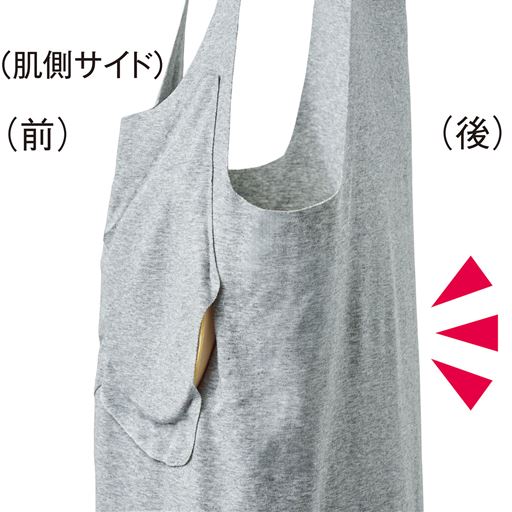 背中の当て布なし!<br>暑い日もラクに着られます。