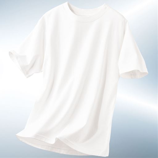 消臭(※)機能付き!綿100%男女兼用サイズのTシャツ。<br>オフホワイト