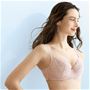 広がるバストをキュッと寄せて、ぐっとスリム!スレンダーフィットブラ<br>ミスティライラック着用例