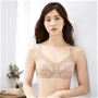 肌側はすべて綿混素材でくるんだやさしさ仕上げの「Tシャツみたいなブラ®」<br>コーラルベージュ着用例