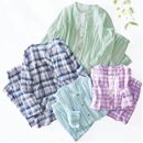 夏に快適な前開き楊柳パジャマ（綿１００％）