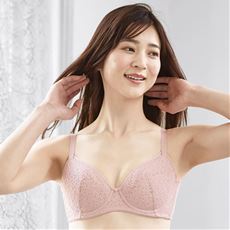 Tシャツみたいなブラ&reg;/綿混素材で肌ざわりやさしい(超ソフトワイヤー入り・フルカップ)(脇高タイプ)