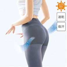 パンティ部メッシュのキュプラ混レギンス・7分丈(吸汗速乾・レッグ部:UVカット率97%以上)