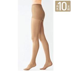 パンティストッキング・同色10足組(丈夫で安心・さらり透明感・ややゆったり・つま先補強)(日本製)