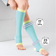 おやすみ綿混着圧ハイソックス(アシスキット&reg;)(着圧ハードタイプ)(ふくらはぎ30～50cm対応)(日本製)