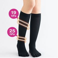 綿混着圧5本指ハイソックス(アシスキット&reg;)(着圧ハードタイプ)(日本製)