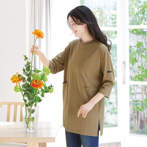 さらっと快適なポケット付きTシャツ(UVカット・接触冷感・吸汗・速乾)