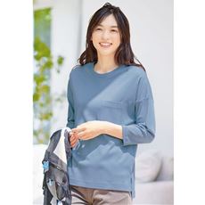 クルーネックTシャツ(7分袖)(綿100%・洗濯機OK)