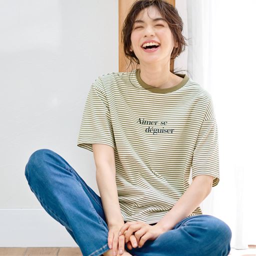 大人ロゴゆるTシャツ(UVケア・汗ジミ防止・洗濯機OK)