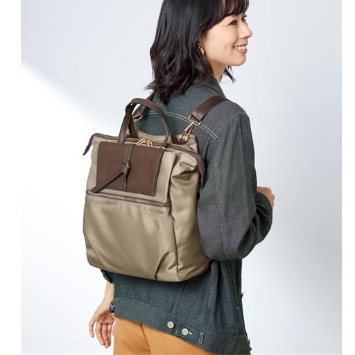 ベージュ <br>3WAY リュック