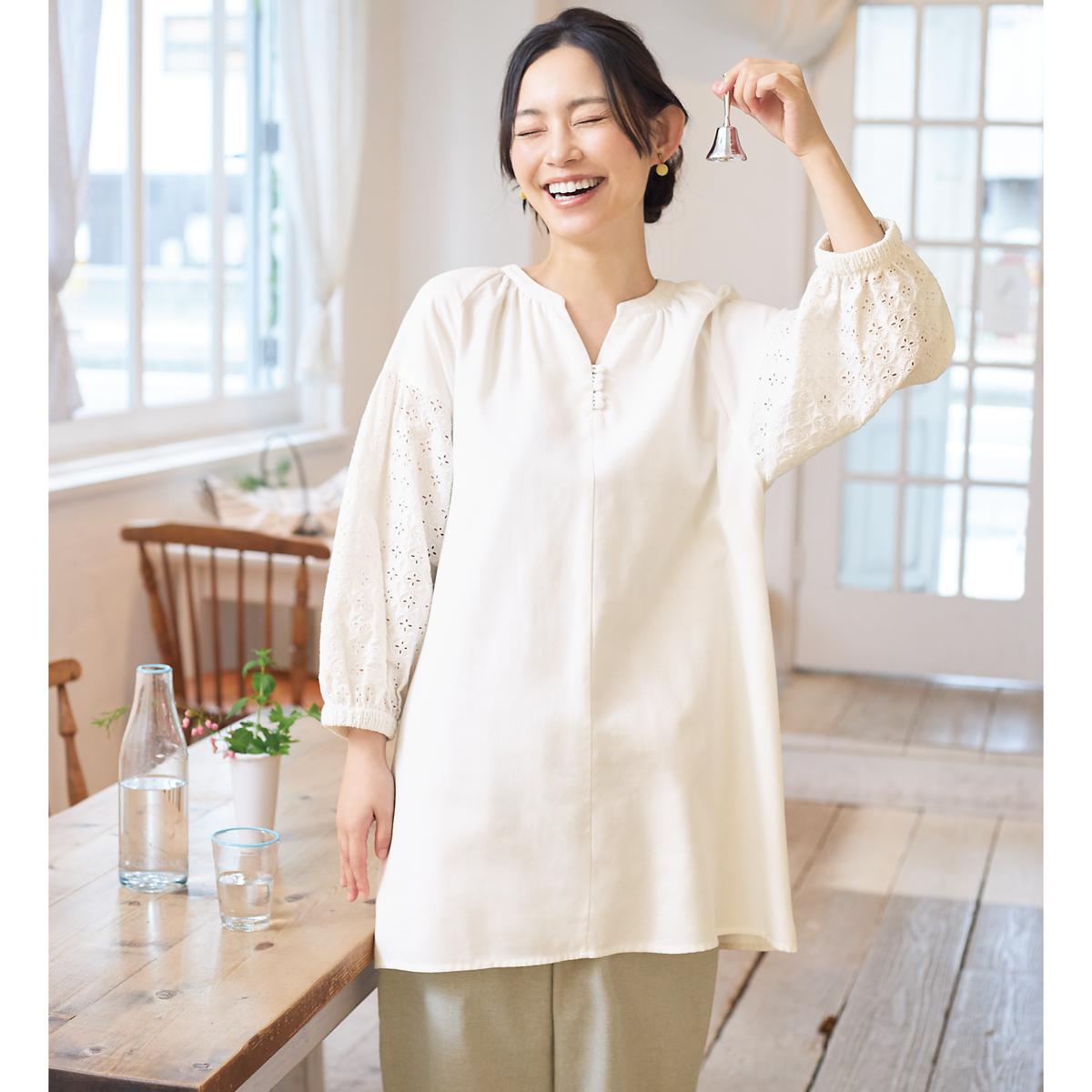 総レース　ブラウス　イタリア製　レース　ホワイト　SOUAD 優待価格[etAlors]レースブラウス | KOBUNSHA SELECT SHOP