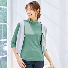 UVカットルーズネックTシャツ(7分袖)(綿100%・UVカット・洗濯機OK)