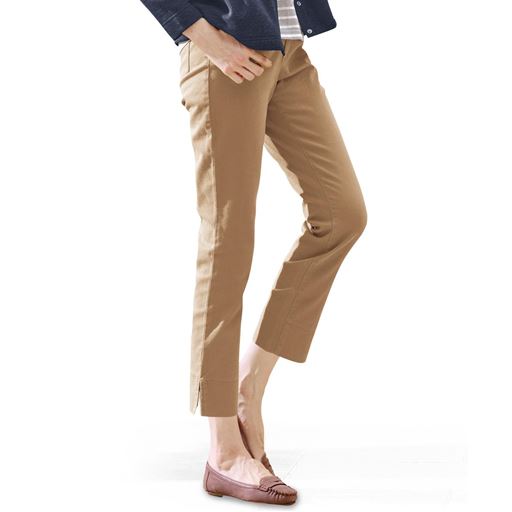 タンブルドライクロップドパンツ(ストレッチ・乾燥機OK・毎日パンツ・綿混・大人かわいい)