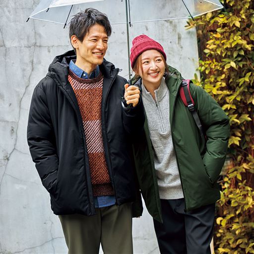 男性モデル185cmブラックLLサイズ着用<br>女性モデル170cmカーキM<br>サイズ着用