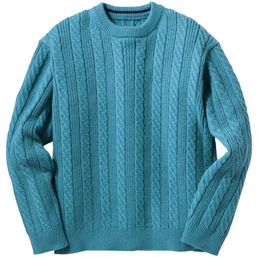 サックス ゆったりシルエットに編地の立体感