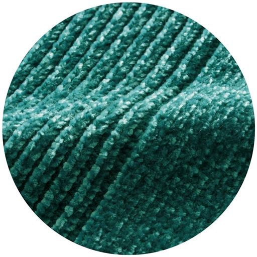 エメラルドグリーン リブ編みと天竺編みで編み地変化がポイント