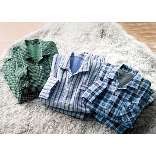 左からA(グリーン系チェック)<br>、C(ストライプ)、B(ネイビー系チェック)