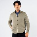 リブ裏起毛スタンドカラーカーディガン