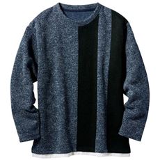 メランジジャカード裏起毛切替クルーネックTシャツ