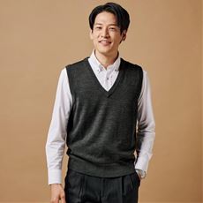 毛玉ができにくいニットベスト(かぶりタイプ)