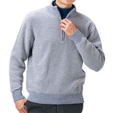 モールニットハーフジッププルオーバー