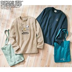 エコバッグ付き長袖Tシャツ(男女兼用)(SNOOPY)