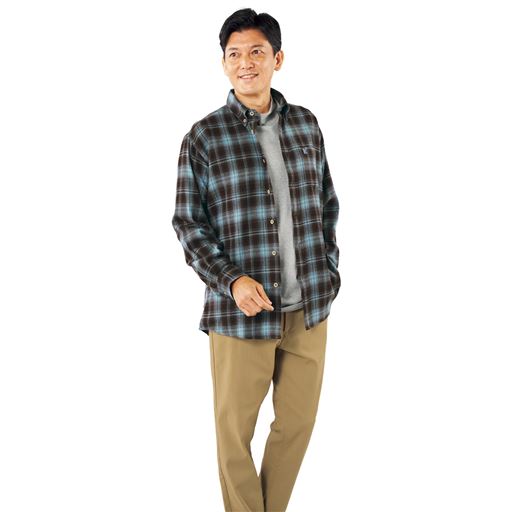 両面起毛チェックシャツ