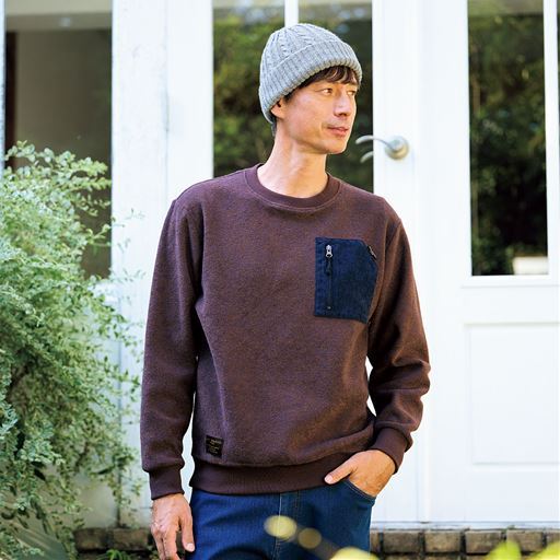 起毛ポケットトレーナー