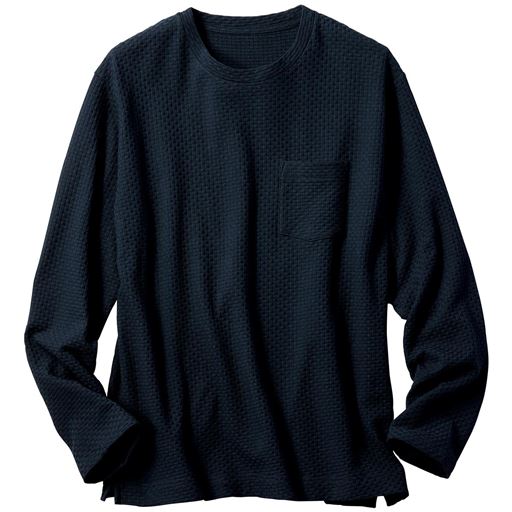 リンクスジャカードクルーネックTシャツ(長袖)