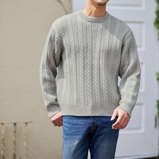 ケーブルクルーネックプルオーバー